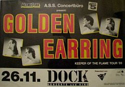 Golden Earring German Keeper of the Flame tour show poster Hamburg - Docks November 26, 1989